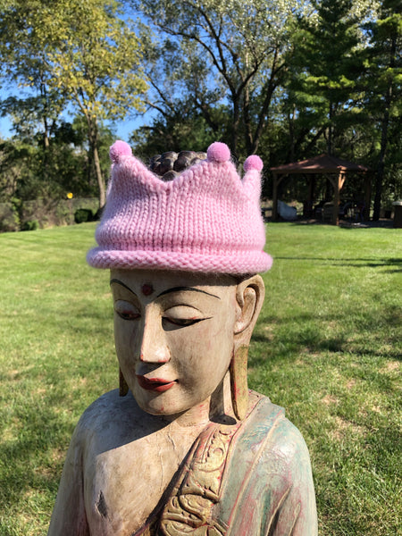 PINK KNIT CROWN EARMUFF