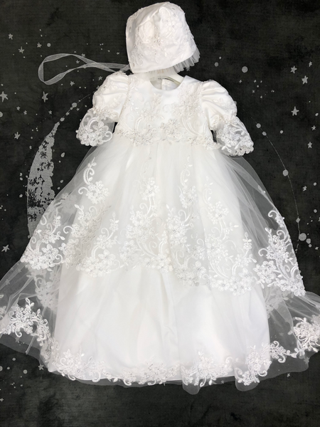 HEIRLOOM CHRISTENING GOWN w/BONNET