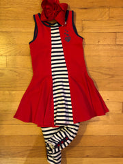 Two piece red, white and blue tunic set