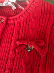 RED CARDIGAN WITH HEART
