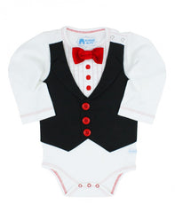 TUXEDO WITH RED BOW TIE