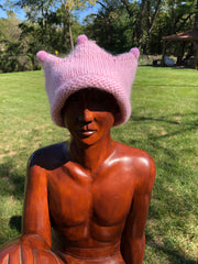 PINK KNIT CROWN EARMUFF