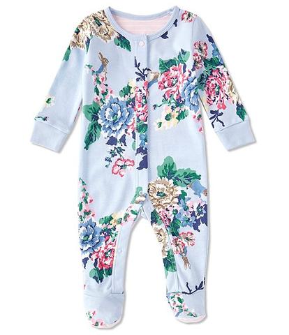 Joules Blue Razamataz Floral Footed Romper