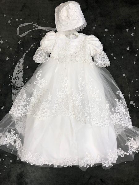 Rosa Lace Christening Gown | Mini Treasure Kids