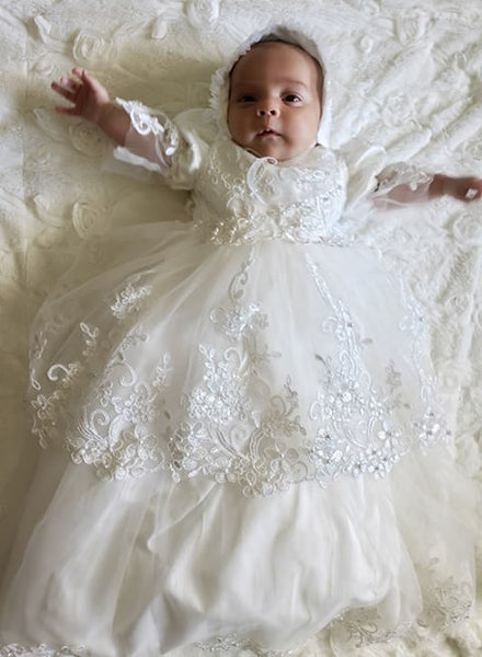 Girls Baptism Gown Lace Christening Gown Lace Pageant Gown Girl Toddler  Baptism Dress Blessing Dress Heirloom Christening - Etsy