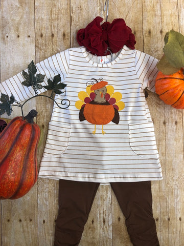 Turkey Tunic with Brown Leggings