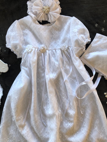 THE CHILDREN'S HOUR CHRISTENING GOWN & BONNET