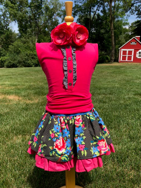 Persnickety Summer Floral Skirt Set