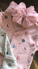 MOON & STARS NEWBORN ROMPER ORGANIC COTTON