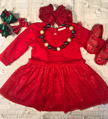 RED SPARKLE CHRISTMAS DRESS