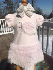 BISCOTTI PINK BUNNY SHORT SLEEVE DRESS and PANTY