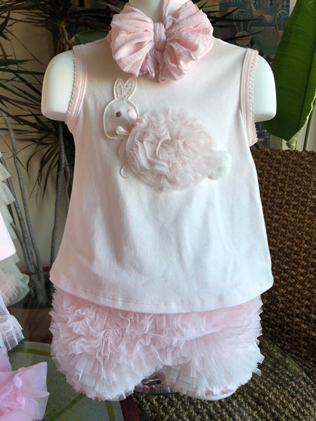 BISCOTTI PINK BUNNY TUNIC SET