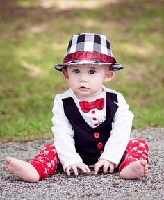 TUXEDO WITH RED BOW TIE