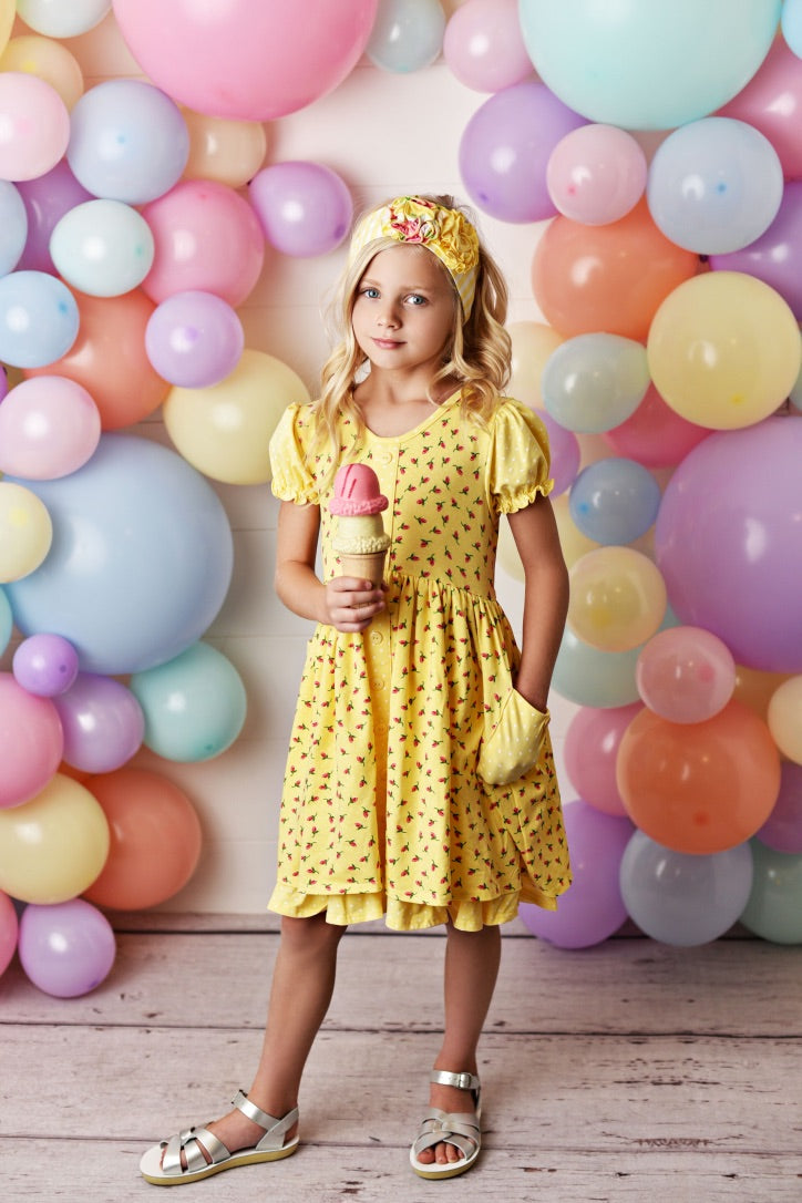 SERENDIPITY SPRING GARDEN POCKET DRESS WITH SHORTIES & HEADBAND