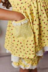 SERENDIPITY YELLOW POCKET TUNIC, SHORTIES & HEADBAND