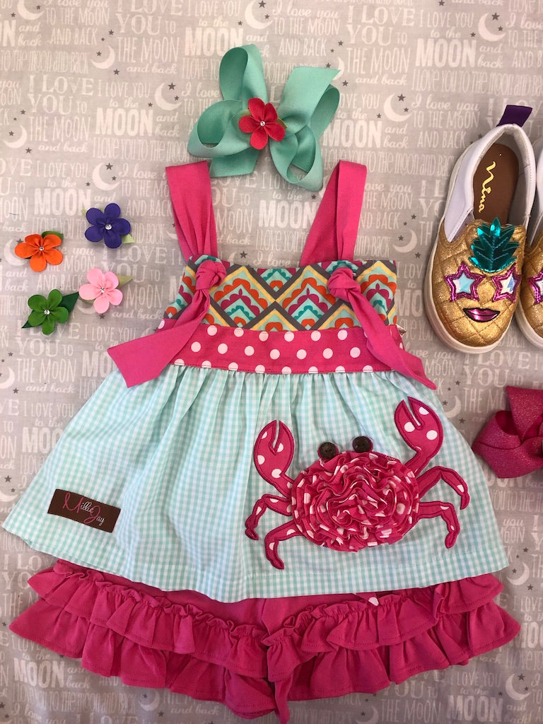 MILLIE JAY CRAB TOP and RUFFLED SHORTS