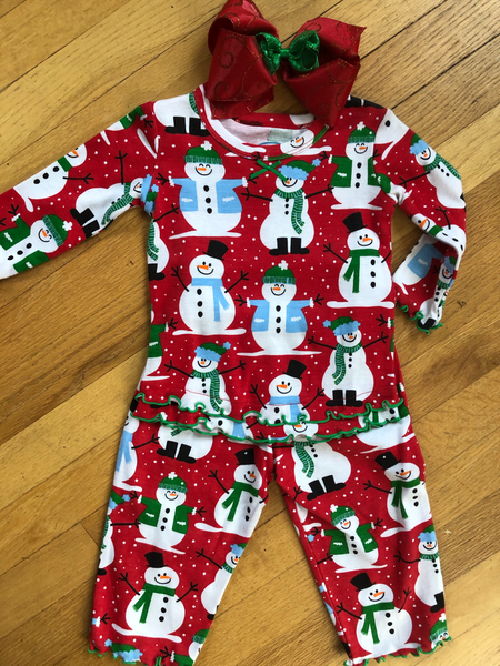 Sara Print Snowman Pajamas