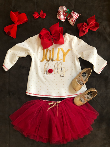 TUTU RED W/GOLD STARS