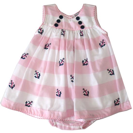 Cotton Kids Pink Anchor Dress