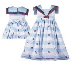 COTTON KIDS BLUE ANCHOR DRESS