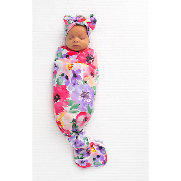 FLOWERS EVERYWHERE SWADDLE & HEADBAND