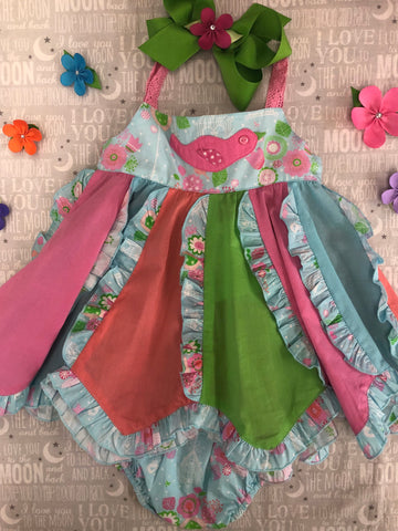 Cotton Kids Ruffled Birdie Sundress & Diaper Cover