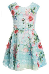 HANNAH BANANA AQUA FLORAL DRESS