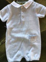 BOYS KNIT SUSPENDERS/TIE ONSIE